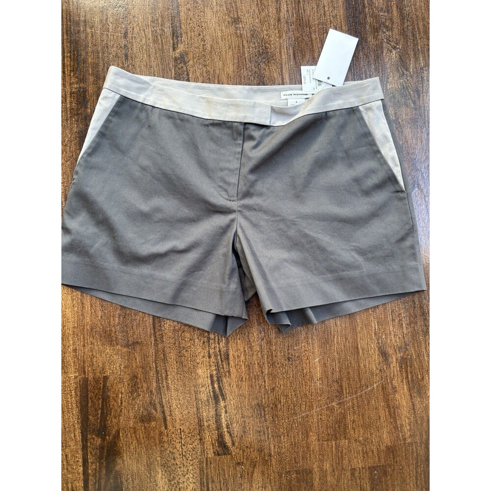 Club Monaco Irene Shorts Women’s Size 6 Graphite Gray Colorblock Tailored NWT